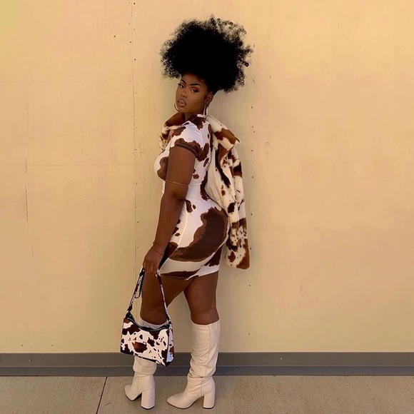 “Cowgirl” Side Drawstring Mini Dress. - Picture 3 of 7